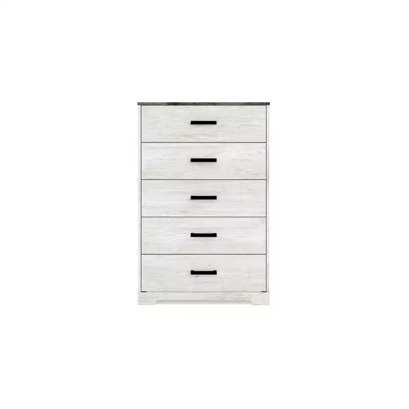 Casual Shawburn Chest of Drawers, Whitewash/Charcoal Gray
