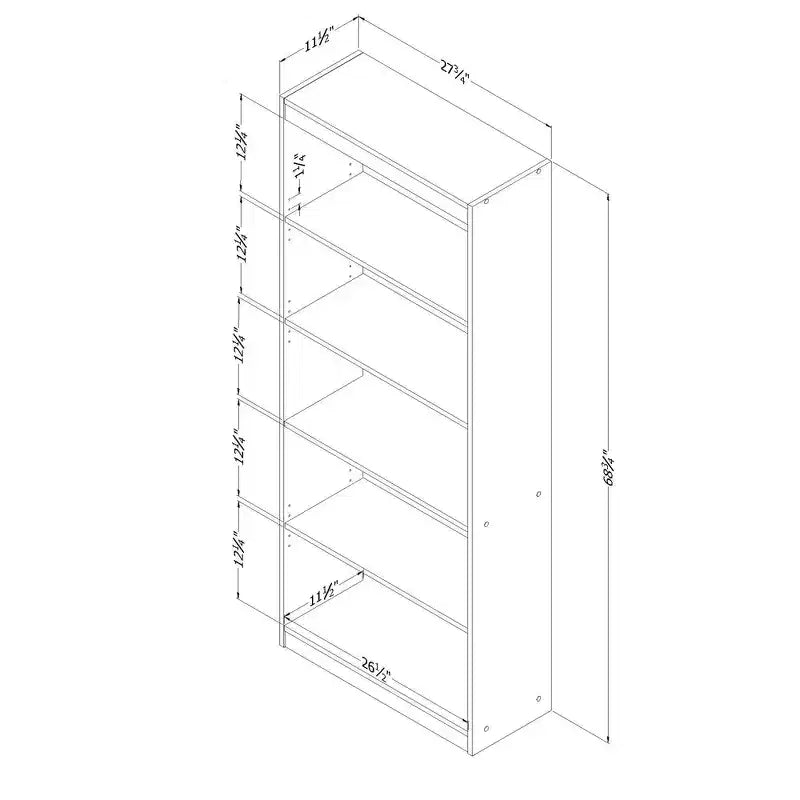 68.75" 5 Shelf Decorative Bookshelf