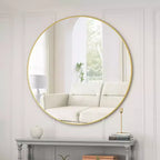 Wall Mirror, 39 Inch/42 Inch Circular Home Decor Farmhouse Metal Framed Mirror, Round Vanity Dressing Mirrors