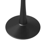 Bristol 31 Round Dining Table Sintered Stone Top, Black Steel Pedestal Base, Accent Café Table for Kitchen & Small Spaces