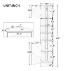 67 Tall Bathroom Corner Cabinet, Freestanding Floor Cabinet With Adjustable Shelves, Narrow Cabinet Organizer for Bathroom Kitchen Living Room